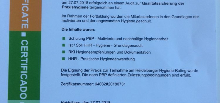 Erfolgreiche Hygienezertifizierung